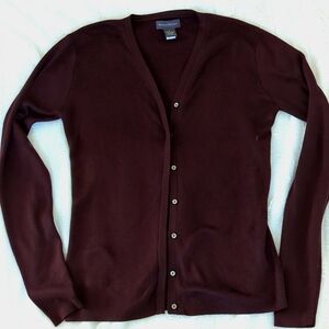 BANANA REPUBLIC Silk Cardigan Brown Medium.